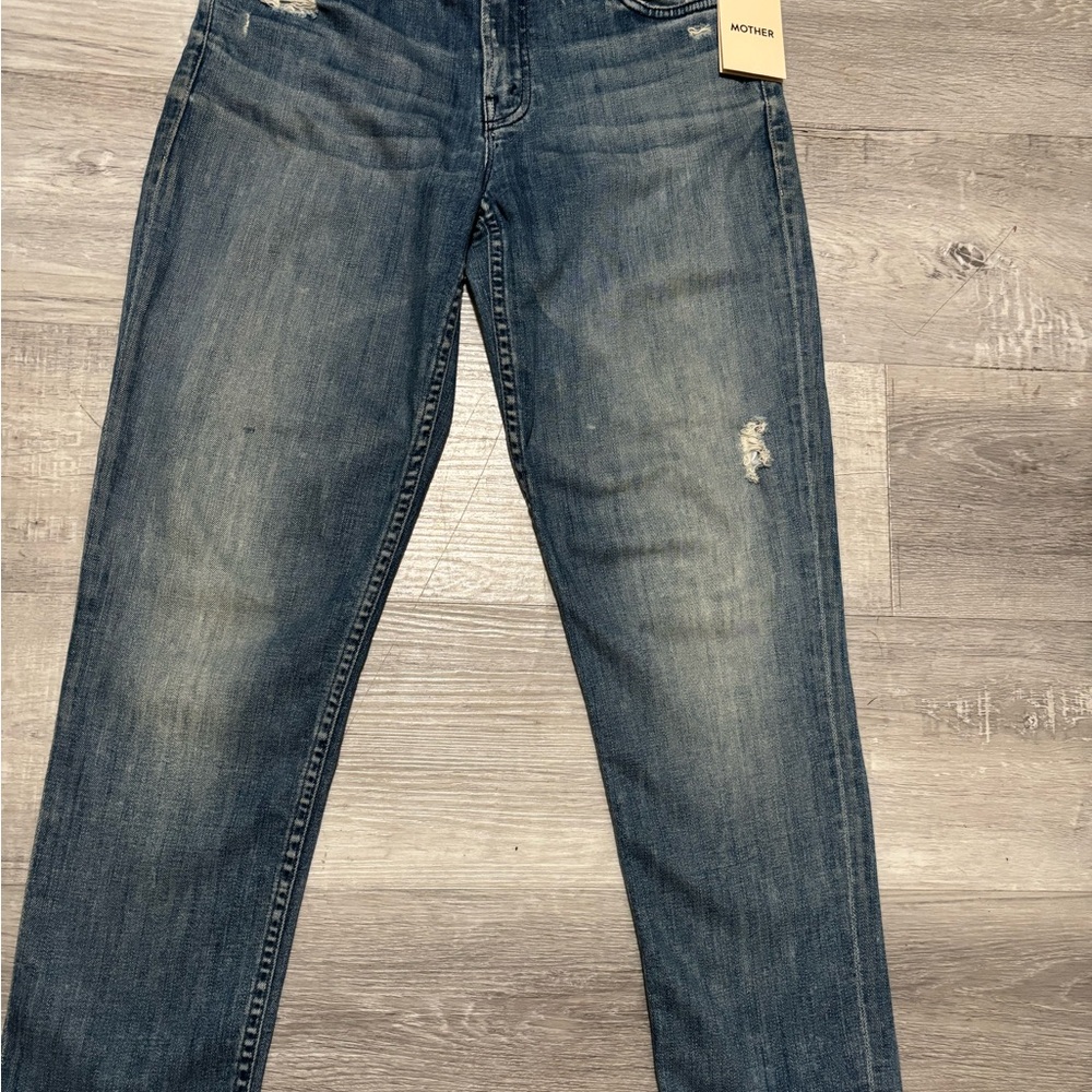 MOTHER The Dropout Jeans Graffiti Girl Size 24 Medium Blue Wash USA Made
